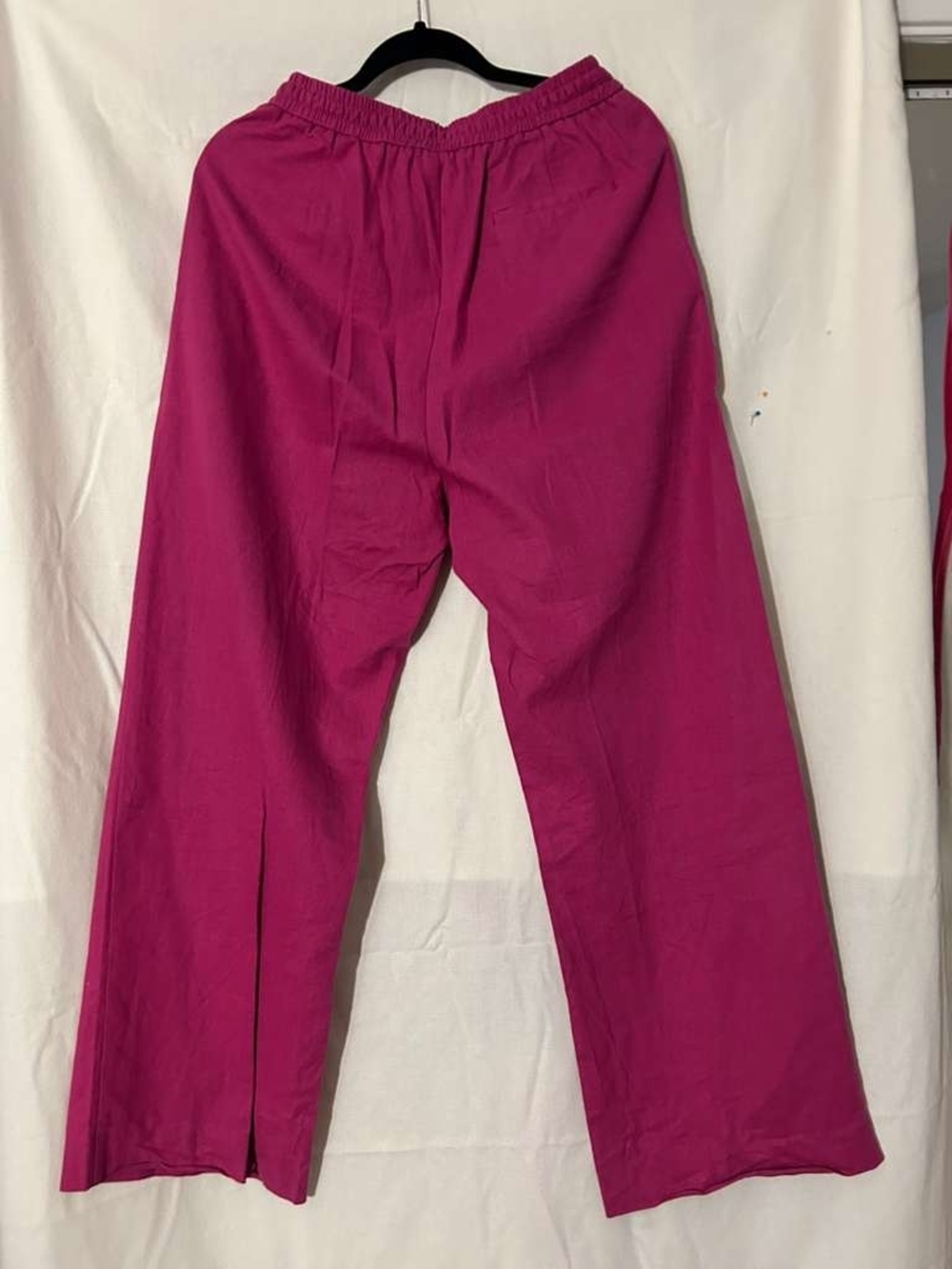 Zara Wide Leg Flare Jeans in Bright Magenta Pink